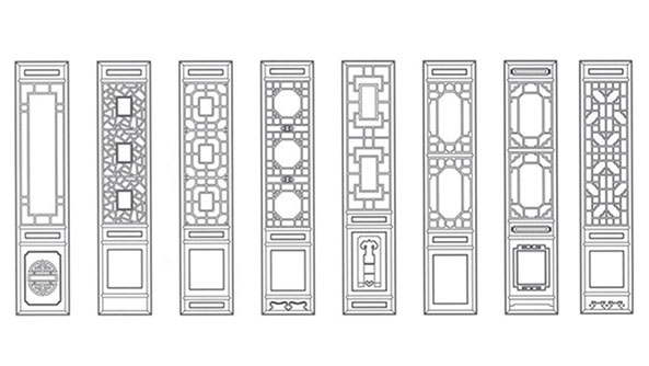 新干喜迎门中式花格CAD设计图样式大全
